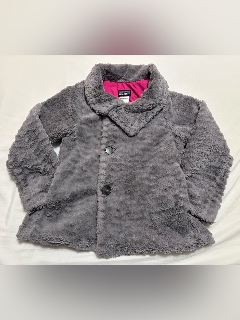 Patagonia Pelage Girls Jacket Gray Fleece Coat, Medium (10)